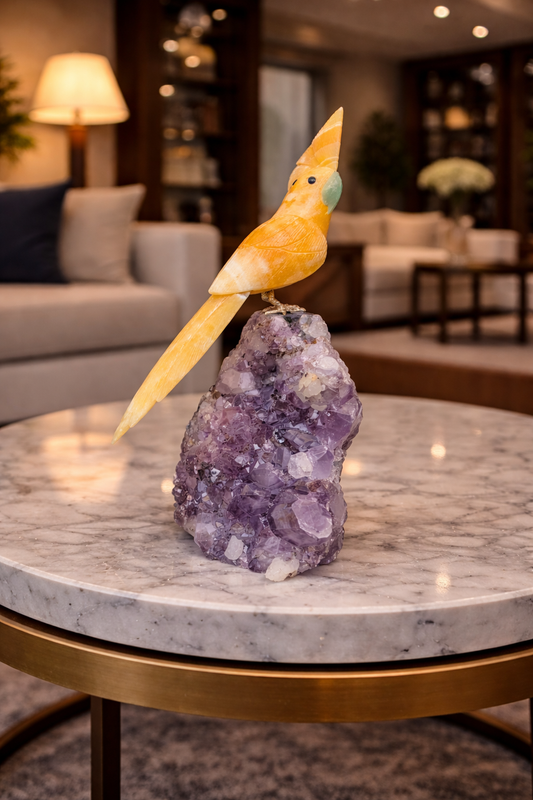 Premium Gemstone Bird Showpiece for Anniversary & Home Gifting