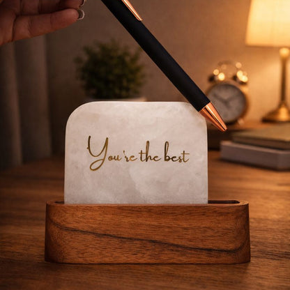 Quartz décor with pen stand