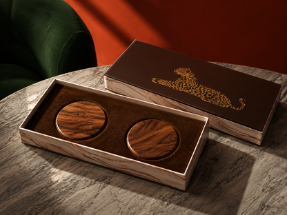 Premium Wooden Coaster Set | Customised Corporate Table Coasters | Employee & Client Gifts India