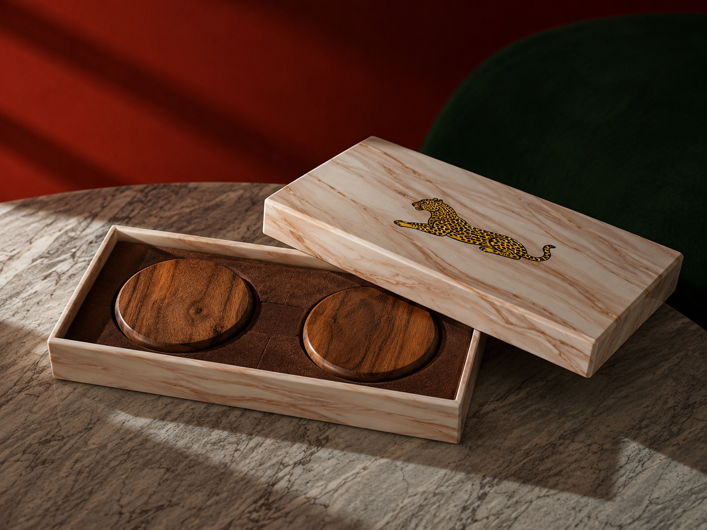 Premium Wooden Coaster Set | Customised Corporate Table Coasters | Employee & Client Gifts India
