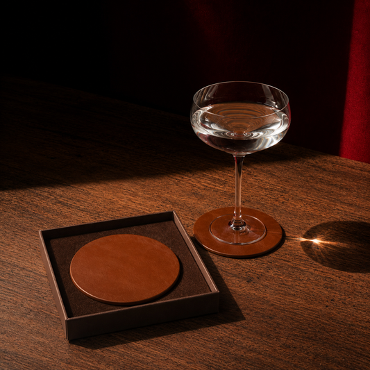 Leather Coaster Set | Premium Desk & Table Coasters | Luxury Corporate Gift India